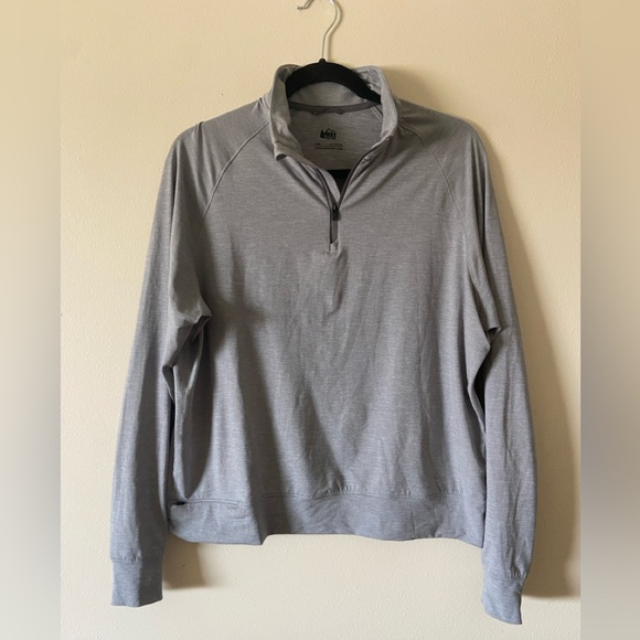 REI Heather Gray Quarter-Zip Pullover - Picture 1 of 5